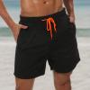 imageSILKWORLD Mens Swim Trunks Quick Dry Beach Shorts with PocketsBlack