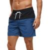 imageSILKWORLD Mens Swim Trunks Quick Dry Beach Shorts with PocketsBlacksteel Blue