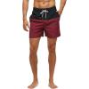 imageSILKWORLD Mens Swim Trunks Quick Dry Beach Shorts with PocketsBlackwine Red