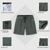 imageSILKWORLD Mens Swim Trunks Quick Dry Beach Shorts with PocketsMq18ziparmy Green