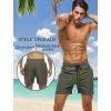 imageSILKWORLD Mens Swim Trunks Quick Dry Beach Shorts with PocketsMq18ziparmy Green
