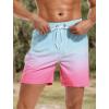 imageSILKWORLD Mens Swim Trunks Quick Dry Beach Shorts with PocketsMq18zipblue  Rose Gradient