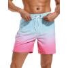 imageSILKWORLD Mens Swim Trunks Quick Dry Beach Shorts with PocketsMq18zipblue  Rose Gradient