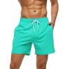 imageSILKWORLD Mens Swim Trunks Quick Dry Beach Shorts with PocketsMq18zipgrass Green