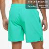 imageSILKWORLD Mens Swim Trunks Quick Dry Beach Shorts with PocketsMq18zipgrass Green