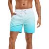 imageSILKWORLD Mens Swim Trunks Quick Dry Beach Shorts with PocketsMq18zipwhite  Blue Gradient