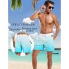 imageSILKWORLD Mens Swim Trunks Quick Dry Beach Shorts with PocketsMq18zipwhite  Blue Gradient