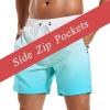 imageSILKWORLD Mens Swim Trunks Quick Dry Beach Shorts with PocketsMq18zipwhite  Blue Gradient