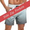 imageSILKWORLD Mens Swim Trunks Quick Dry Beach Shorts with PocketsMq18zipwhite  Gray Gradient