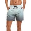 imageSILKWORLD Mens Swim Trunks Quick Dry Beach Shorts with PocketsMq18zipwhite  Gray Gradient