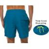 imageSILKWORLD Mens Swim Trunks Quick Dry Beach Shorts with PocketsPeacock BlueGreen Drawstring