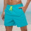 imageSILKWORLD Mens Swim Trunks Quick Dry Beach Shorts with PocketsSky Blue