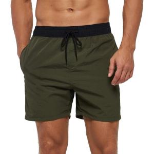 imageSILKWORLD Mens Swim Trunks Quick Dry Beach Shorts with PocketsArmy Greenag