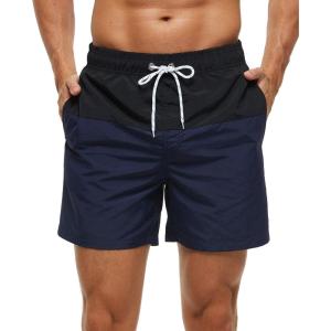 imageSILKWORLD Mens Swim Trunks Quick Dry Beach Shorts with PocketsBlacknavy