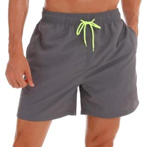 imageSILKWORLD Mens Swim Trunks Quick Dry Beach Shorts with PocketsGrey