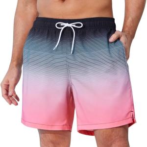 imageSILKWORLD Mens Swim Trunks Quick Dry Beach Shorts with PocketsMq18zipmidnight Bloom
