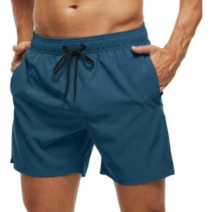 imageSILKWORLD Mens Swim Trunks Quick Dry Beach Shorts with PocketsMq18zipnordic Blue