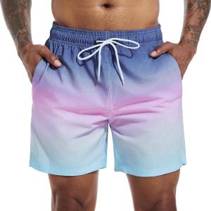 imageSILKWORLD Mens Swim Trunks Quick Dry Beach Shorts with PocketsMq18zippurpleblue Gradient