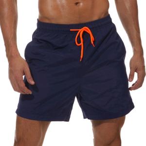 imageSILKWORLD Mens Swim Trunks Quick Dry Beach Shorts with PocketsNavy Blue