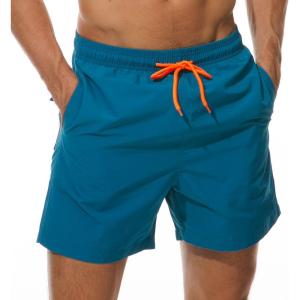 imageSILKWORLD Mens Swim Trunks Quick Dry Beach Shorts with PocketsPeacock Blue
