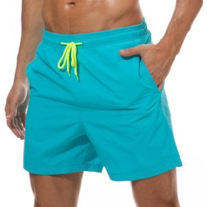 imageSILKWORLD Mens Swim Trunks Quick Dry Beach Shorts with PocketsSky Blue