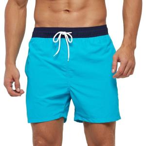 imageSILKWORLD Mens Swim Trunks Quick Dry Beach Shorts with PocketsSky Bluetl