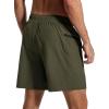 imageSILKWORLD 7 Inch Mens Swim Trunks with Compression Liner QuickDry Bathing Suit with Zipper Pockets7inchArmy Green