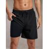 imageSILKWORLD 7 Inch Mens Swim Trunks with Compression Liner QuickDry Bathing Suit with Zipper Pockets7inchBlack