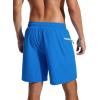 imageSILKWORLD 7 Inch Mens Swim Trunks with Compression Liner QuickDry Bathing Suit with Zipper Pockets7inchBlue