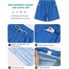 imageSILKWORLD 7 Inch Mens Swim Trunks with Compression Liner QuickDry Bathing Suit with Zipper Pockets7inchBlue