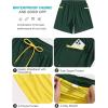 imageSILKWORLD 7 Inch Mens Swim Trunks with Compression Liner QuickDry Bathing Suit with Zipper Pockets7inchDark Green