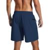 imageSILKWORLD 7 Inch Mens Swim Trunks with Compression Liner QuickDry Bathing Suit with Zipper Pockets7inchDark Navyblack Linning