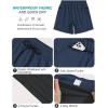 imageSILKWORLD 7 Inch Mens Swim Trunks with Compression Liner QuickDry Bathing Suit with Zipper Pockets7inchDark Navyblack Linning