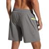 imageSILKWORLD 7 Inch Mens Swim Trunks with Compression Liner QuickDry Bathing Suit with Zipper Pockets7inchGrey