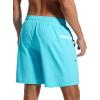 imageSILKWORLD 7 Inch Mens Swim Trunks with Compression Liner QuickDry Bathing Suit with Zipper Pockets7inchLight Blue