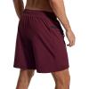 imageSILKWORLD 7 Inch Mens Swim Trunks with Compression Liner QuickDry Bathing Suit with Zipper Pockets7inchWine Red
