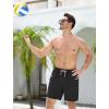 imageSILKWORLD 7 Inch Mens Swim Trunks with Compression Liner QuickDry Bathing Suit with Zipper PocketsBlack Pink Drawstring