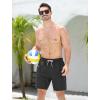 imageSILKWORLD 7 Inch Mens Swim Trunks with Compression Liner QuickDry Bathing Suit with Zipper PocketsBlack Pink Drawstring