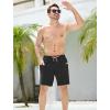 imageSILKWORLD 7 Inch Mens Swim Trunks with Compression Liner QuickDry Bathing Suit with Zipper PocketsBlack Pink Drawstring