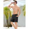 imageSILKWORLD 7 Inch Mens Swim Trunks with Compression Liner QuickDry Bathing Suit with Zipper PocketsBlack Pink Drawstring