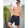 imageSILKWORLD 7 Inch Mens Swim Trunks with Compression Liner QuickDry Bathing Suit with Zipper PocketsBlack Pink Drawstring