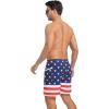 imageSILKWORLD 7 Inch Mens Swim Trunks with Compression Liner QuickDry Bathing Suit with Zipper PocketsBlue  Red White Stars  Stripes