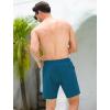 imageSILKWORLD 7 Inch Mens Swim Trunks with Compression Liner QuickDry Bathing Suit with Zipper PocketsCopenhagen Blue