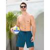 imageSILKWORLD 7 Inch Mens Swim Trunks with Compression Liner QuickDry Bathing Suit with Zipper PocketsCopenhagen Blue