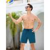 imageSILKWORLD 7 Inch Mens Swim Trunks with Compression Liner QuickDry Bathing Suit with Zipper PocketsCopenhagen Blue