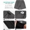 imageSILKWORLD 7 Inch Mens Swim Trunks with Compression Liner QuickDry Bathing Suit with Zipper PocketsDark Grey 01