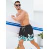 imageSILKWORLD 7 Inch Mens Swim Trunks with Compression Liner QuickDry Bathing Suit with Zipper PocketsGradient Black Coconut Tree