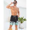 imageSILKWORLD 7 Inch Mens Swim Trunks with Compression Liner QuickDry Bathing Suit with Zipper PocketsGradient Black Coconut Tree