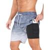 imageSILKWORLD 7 Inch Mens Swim Trunks with Compression Liner QuickDry Bathing Suit with Zipper PocketsGradient Gray Camouflage
