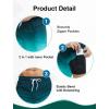 imageSILKWORLD 7 Inch Mens Swim Trunks with Compression Liner QuickDry Bathing Suit with Zipper PocketsGradient Navy Blue